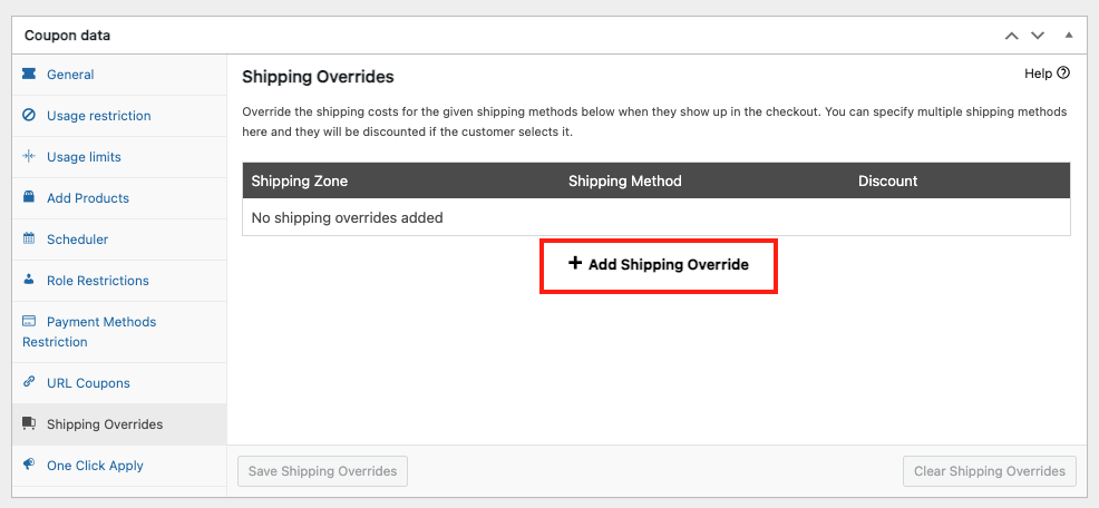 Add shipping override